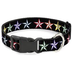Plastic Clip Collar - Nautical Star Black/Multi Color