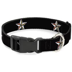 Plastic Clip Collar - Nautical Star Black/White/Rainbow