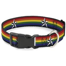 Plastic Clip Collar - Nautical Star Rainbow/White/Black