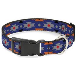 Plastic Clip Collar - Navajo Gray/Blue/Orange/Black