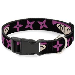 Plastic Clip Collar - Ninja Star Black/Pink