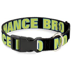 Plastic Clip Collar - NO CHANCE BRO Black/Turquoise/Green
