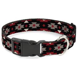 Plastic Clip Collar - Navajo Red/Black/Gray/Red