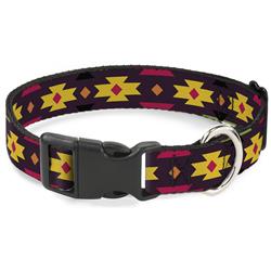 Plastic Clip Collar - Navajo Orange/Purple/Yellow/Pink/Green/Black