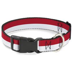 Plastic Clip Collar - North Carolina Flag Stripe Red/White