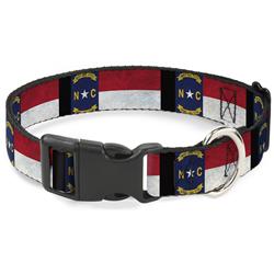 Plastic Clip Collar - North Carolina Flag Distressed/Black