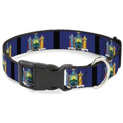 Plastic Clip Collar - New York Flags/Black