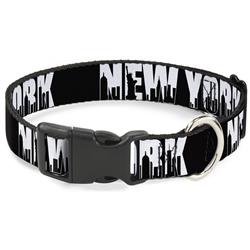 Plastic Clip Collar - NEW YORK Bold/Skyline Silhouette Black/White/Black
