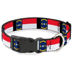 Plastic Clip Collar - North Carolina Flag/Black