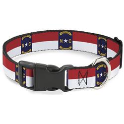 Plastic Clip Collar - North Carolina Flag Continuous Repeat