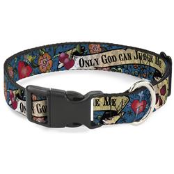 Plastic Clip Collar - Only God Can Judge Me Blue
