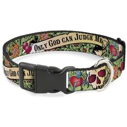 Plastic Clip Collar - Only God Can Judge Me Green