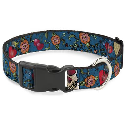 Plastic Clip Collar - Only God Can Judge Me CLOSE-UP Blue