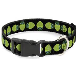 Plastic Clip Collar - Owls Spin Black/Green