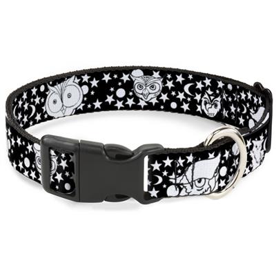 Plastic Clip Collar - Owl Expressions Black/White