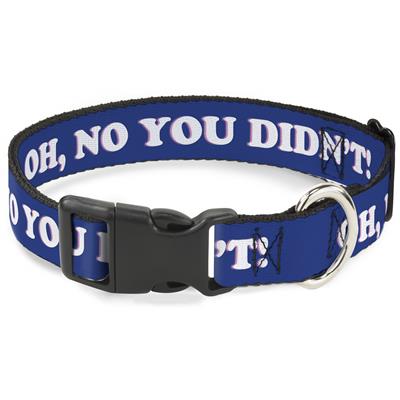 Plastic Clip Collar - OH, NO YOU DIDN'T!!! Navy/Purple/White
