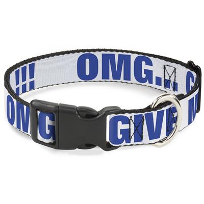 Plastic Clip Collar - OMG…GIVE ME A BREAK!!! White/Royal