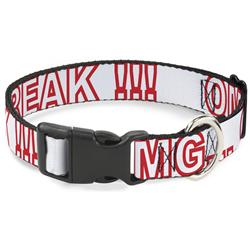 Plastic Clip Collar - OMG…GIVE ME A BREAK!!! White/Red