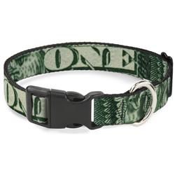 Plastic Clip Collar - One Dollar Bill Eye of Providence/Bald Eagle CLOSE-UP