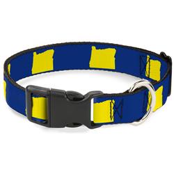 Plastic Clip Collar - Oregon State Silhouette Blue/Yellow