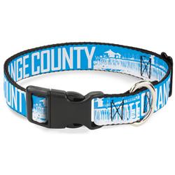 Plastic Clip Collar - ORANGE COUNTY/Pier Scene Blue/White