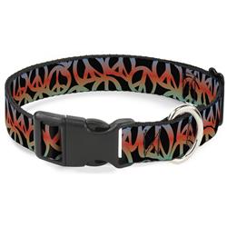 Plastic Clip Collar - Peace Black/Multi Color