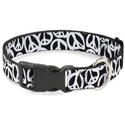 Plastic Clip Collar - Peace Black/White