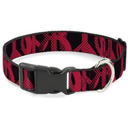 Plastic Clip Collar - Peace Dots Black/Fuchsia