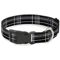 Plastic Clip Collar - Plaid Black/Gray