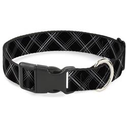 Plastic Clip Collar - Plaid X Black/Gray