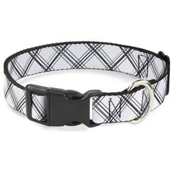 Plastic Clip Collar - Plaid X White/Gray