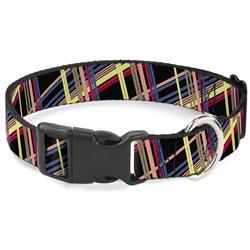 Plastic Clip Collar - Plaid Black/Yellow/Red/Blue/Orange