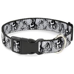 Plastic Clip Collar - Peace w/Wings Gray