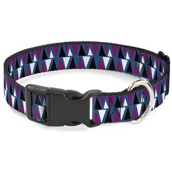 Plastic Clip Collar - Peaks Turquoise/Fuchsia/Black/White