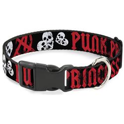 Plastic Clip Collar - Punk Princess Black/Red/White