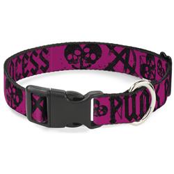 Plastic Clip Collar - Punk Princess Fuchsia/Black