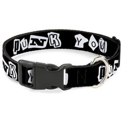 Plastic Clip Collar - Punk You Black/White