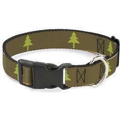 Plastic Clip Collar - Pine Trees Blocks Olive/Orange/Tan