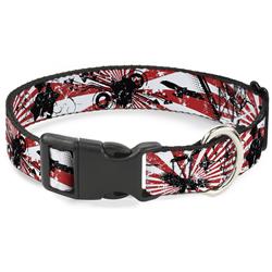 Plastic Clip Collar - Rising Sun White/Red