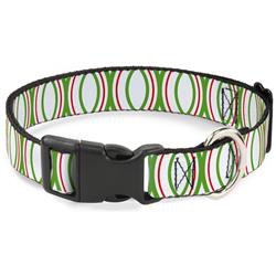 Plastic Clip Collar - Rings White/Green/Red