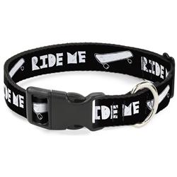 Plastic Clip Collar - RIDE ME Skateboard Black/White