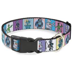 Plastic Clip Collar - Robots Pastel Blocks