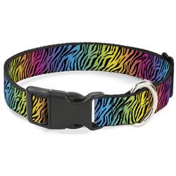 Plastic Clip Collar - Zebra Rainbow Ombre