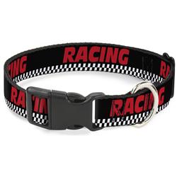 Plastic Clip Collar - RACING w/Checker Black/White/Red