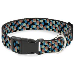 Plastic Clip Collar - Polka Dots Stacked Black/Blue/Sage/Brown