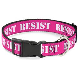 Plastic Clip Collar - RESIST Stencil Pink/White