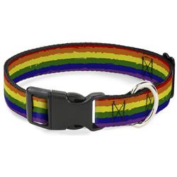 Plastic Clip Collar - Rainbow Stripe Painted