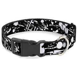 Plastic Clip Collar - Splatter Black/White