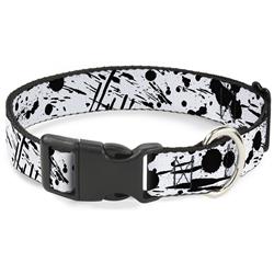 Plastic Clip Collar - Splatter White/Black