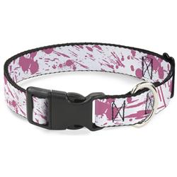 Plastic Clip Collar - Splatter White/Pink